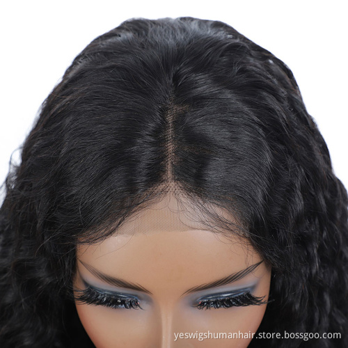 Popular Front Lace Closure Human Hair Wigs For Black Women Unprocessed Mink Brazilian Hair 4X4 Lace Front Wig Deep Curly Wave